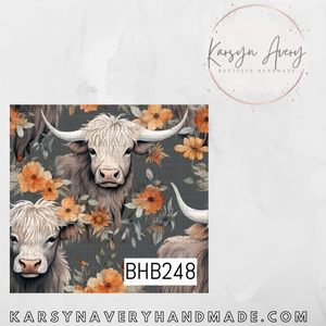 Gray Hyland Cow Floral