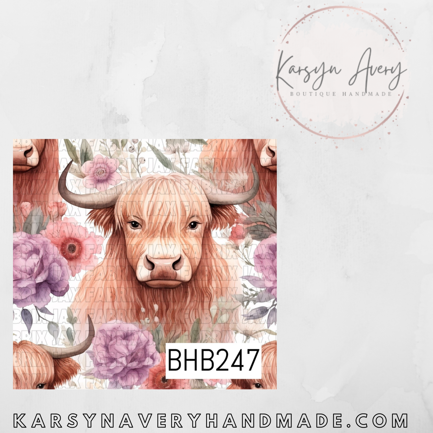 Hyland Cow Floral