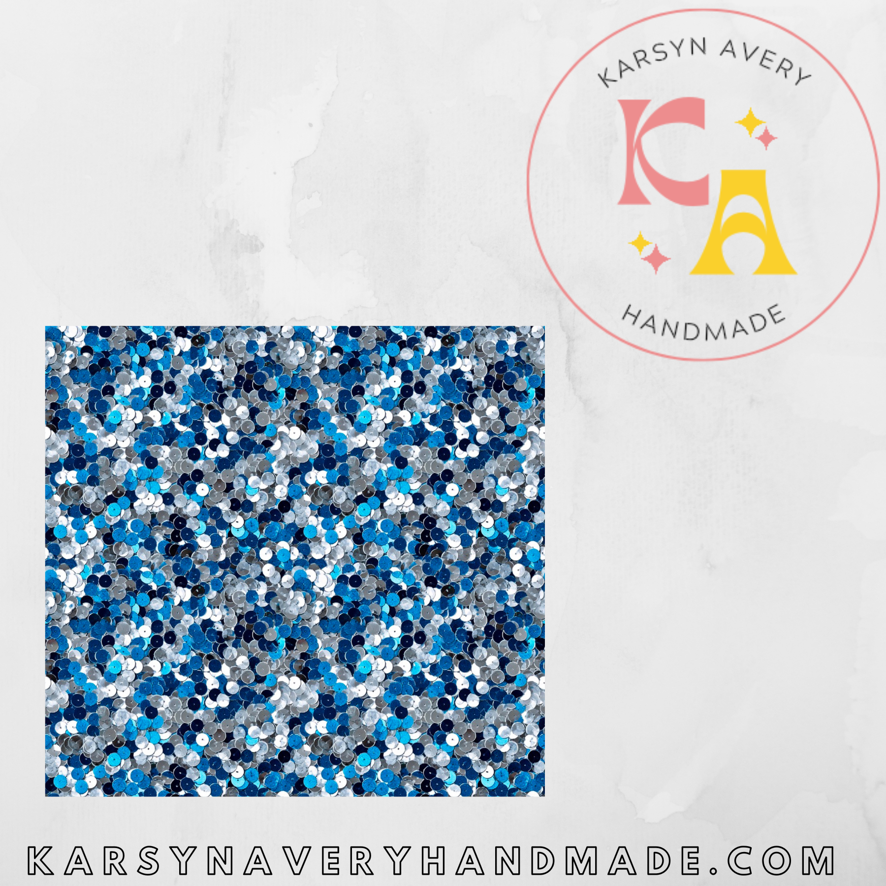 Blue Silver Sequins